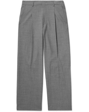 NN07 Kay 10037 Wide-Leg Pleated Woven Pants - Gray