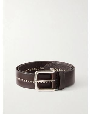 Anderson's 3Cm Stud-Embellished Leather Belt - Brown