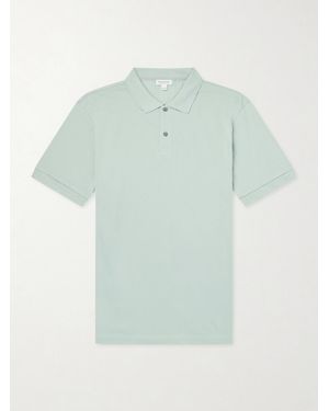 Sunspel Pima Cotton-Piqué Polo-Shirt - Blue