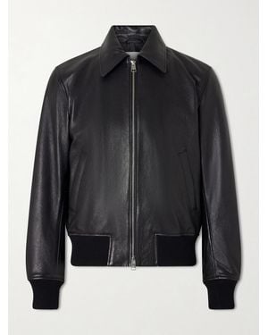 Ami Paris Leather Jacket - Black
