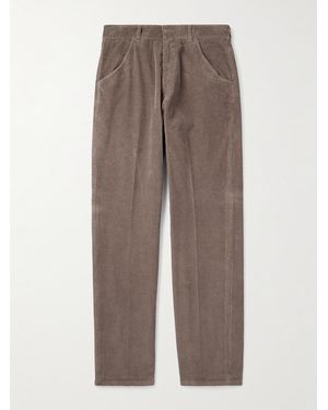 Altea Reed Straight-leg Garment-dyed Cotton-corduroy Trousers - Brown