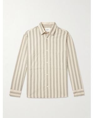 NN07 Freddy Striped Tm Modal-blend Overshirt - Natural