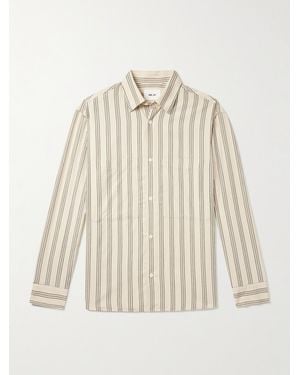 NN07 Freddy Striped Tm Modal-blend Overshirt - Natural