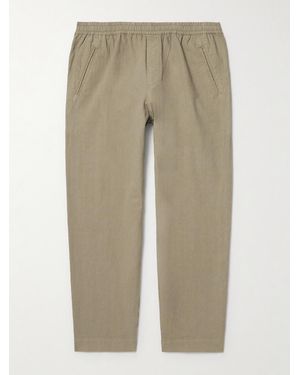 Folk Drawcord Assembly Straight-Leg Linen And Cotton-Blend Canvas Trousers - Natural