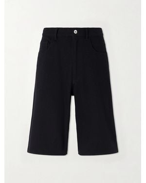AURALEE Wide-leg Silk Shorts - Blue