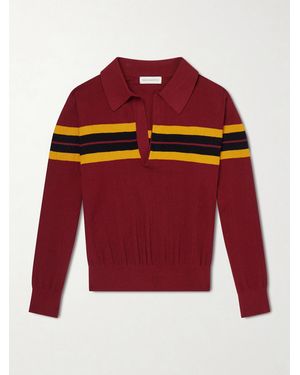 Dries Van Noten Maona Knitted Polo Jumper - Red