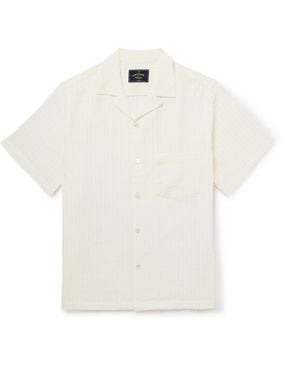 Portuguese Flannel Mondego Convertible-Collar Textured Cotton Shirt - White