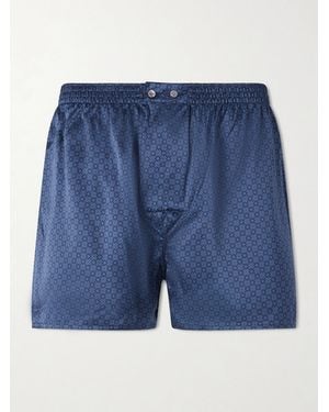 Derek Rose Brindisi 128 Silk Boxer Shorts - Blue