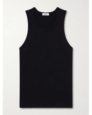 Agolde Viggo Ribbed Stretch Organic Cotton And Tencel Lyocell-Blend Tank Top - Black