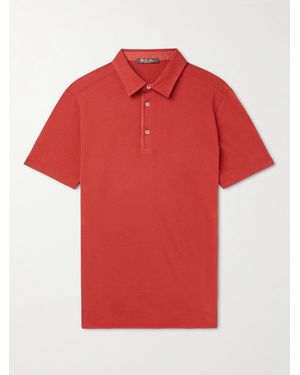 Loro Piana Cotton-Piqué Polo Shirt - Red