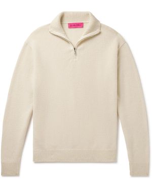 The Elder Statesman Cashmere Half-Zip Sweater - White