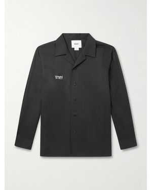 WTAPS Camp-Collar Logo-Embroidered Lyocell And Cotton-Blend Twill Shirt - Black