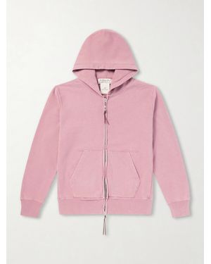 Remi Relief Cotton-jersey Zip-up Hoodie - Pink