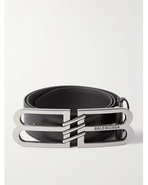 Balenciaga 4Cm Logo-Embellished Leather Belt - Black