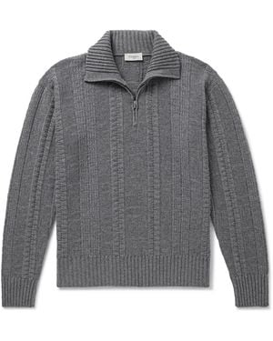 Piacenza 1733 Textured Cashmere Half-zip Sweater - Gray