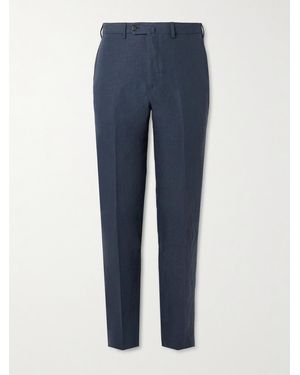 De Petrillo Slim-Fit Linen Suit Trousers - Blue