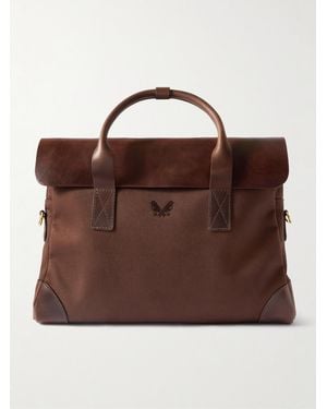 Bennett Winch Cotton-Canvas And Full-Grain Leather Briefcase - Brown