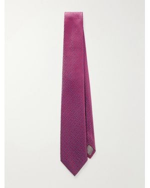 Charvet 8.5Cm Silk-Jacquard Tie - Purple