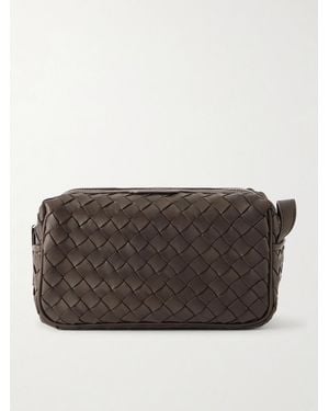 Officine Creative Armour 014 Woven Leather Wash Bag - Brown