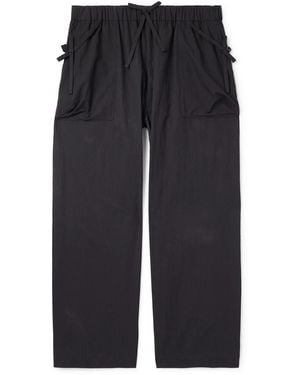 Simone Rocha Straight-leg Bow-detailed Cotton-blend Cargo Pants - Black