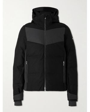 Kjus Arctic Luxe Panelled Quilted Merino Wool-blend Hooded Down Ski Jacket - Black