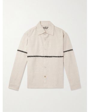 Kartik Research Rabari Embroidered Cotton Shirt - Neutro