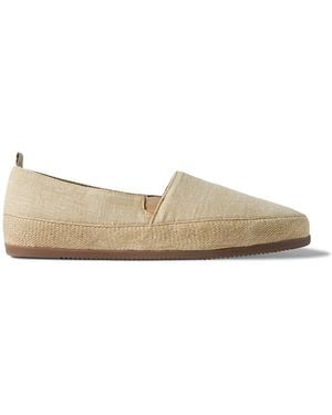 Mulo Garment-dyed Linen Espadrilles - Natural