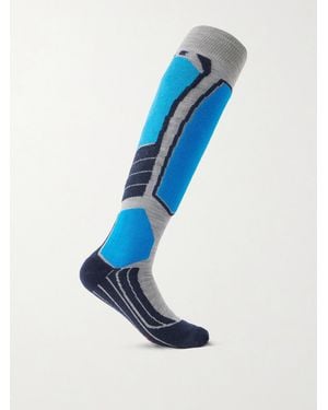 FALKE Sk2 Intermediate Three-pack Jacquard-knit Ski Socks - Blue