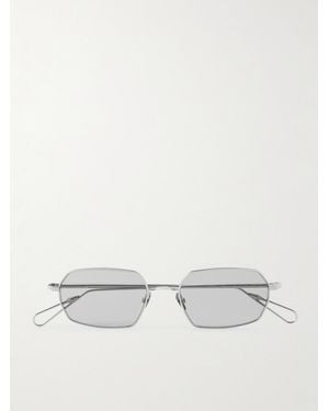 Ahlem Colisee Rectangular-frame Silver-tone Sunglasses - White