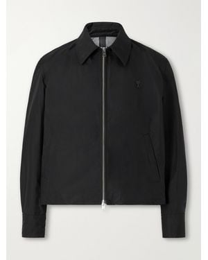 Ami Paris Logo-Appliquéd Shell Blouson Jacket - Schwarz