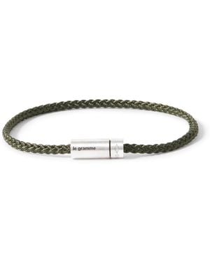 Le Gramme 7g Nato Sterling Silver And Cord Cable Bracelet - Black