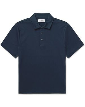 MR P. Mercerised Cotton Polo Shirt - Blue