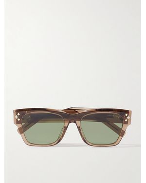 Dior Cd Diamond S2I D-Frame Acetate And-Tone Sunglasses - Brown