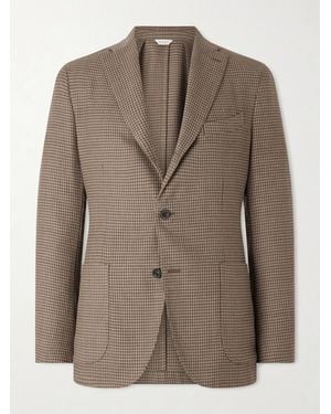 Boglioli Houndstooth Virgin Wool-Blend Blazer - Brown