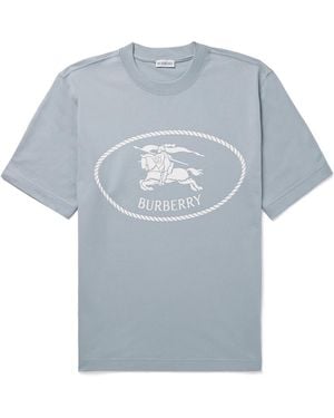Burberry Slim-Fit Logo-Print Cotton-Jersey T-Shirt - Blue