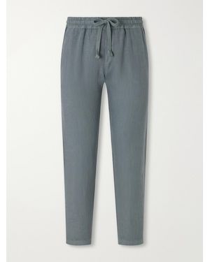 Fedeli Straight-Leg Linen Drawstring Pants - Blue