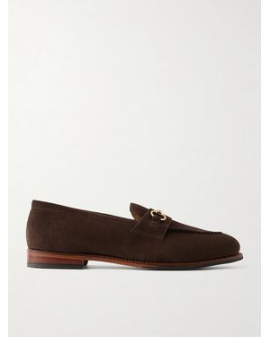 Grenson Franklin Horsebit-Embellished Suede Loafers - Brown
