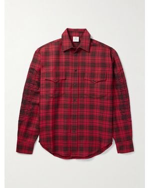 Vetements Logo-Embroidered Checked Wool Shirt