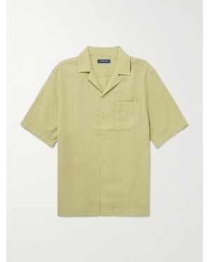 Frescobol Carioca Angelo Camp-collar Linen Shirt - Yellow