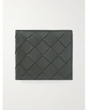 Bottega Veneta Intrecciato Full-Grain Leather Billfold Wallet - Grey