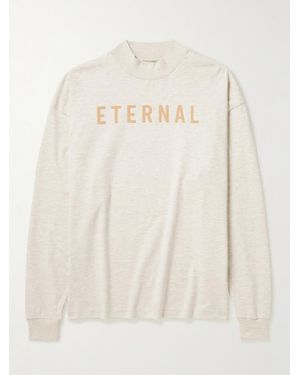 Fear Of God Eternal Logo-Flocked Cotton-Jersey T-Shirt - Natural