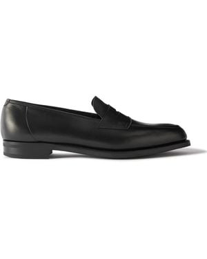 Edward Green Piccadilly Leather Penny Loafers - Black