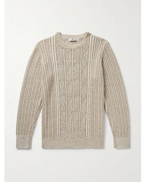 Inis Meáin Aran Cable-knit Linen Jumper - White