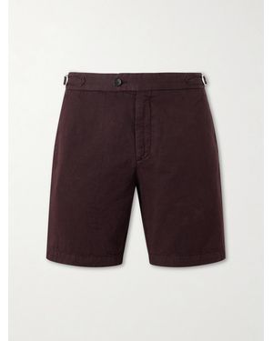 MR P. Straight-Leg Cotton And Linen-Blend Bermuda Shorts - Red