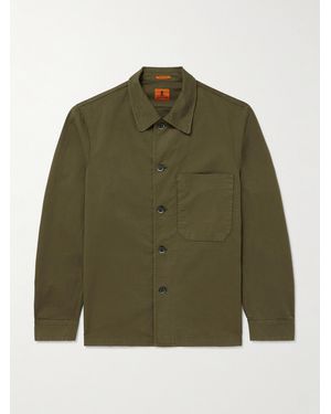 Barena Cedrone Garment-Dyed Stretch Cotton-Gabardine Overshirt - Green