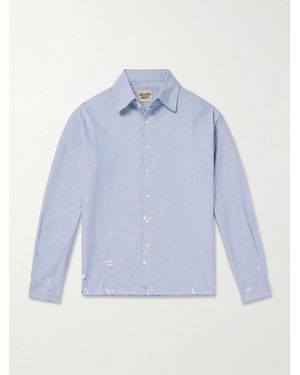 GALLERY DEPT. Starr Distressed Paint-Splattered Cotton Oxford Shirt - Blue