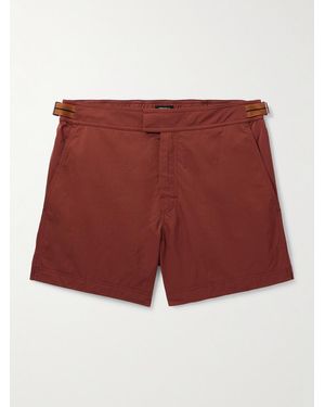 ZEGNA Rio Straight-Leg Mid-Length Swim Shorts - Red
