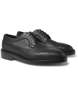 Tricker's Richard Pebble-grain Leather Longwing Brogues - Black