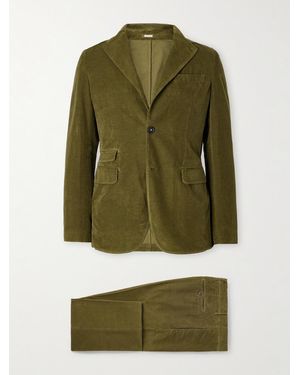 Massimo Alba Sand Cotton-Corduroy Suit - Green