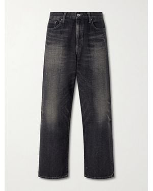Neighborhood Washed Wide-leg Jeans - Blue